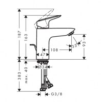 MONOMANDO LAVABO LOGIS HANSGROHE